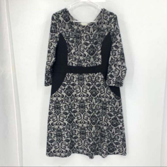 Soma Gray and Black Damask Dress - Picture 1 of 9